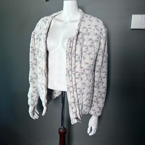 IRO jacket Medium EU 38 bomber quilted lightweight spring white gray cotton NWT - Picture 10 of 16